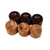 Pions de Backgammon Olive marron grand modèle