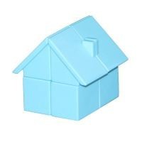Cube 2x2 House bleu