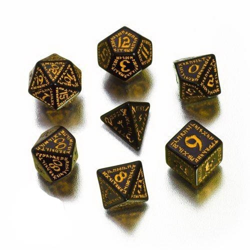 Set de 7 dés Runic noir et...