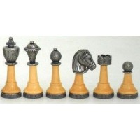 Pièces d'Echecs Métal / Corps Bois - Taille 4