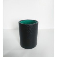 Gobelet à Dés en Cuir Noir