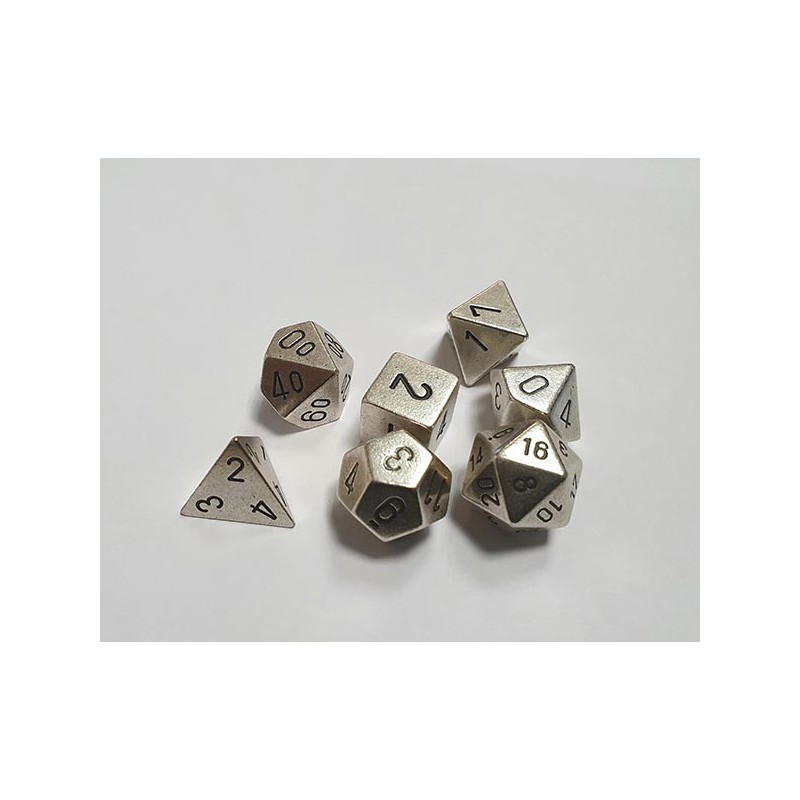 Dés Metal  Finition Argent CHX (x7)