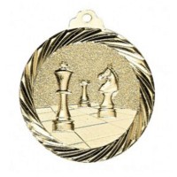 Médaille Echecs 32 mm Relief - Or, Argent ou Bronze