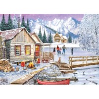 Puzzle 1000 pièces - Winter At The Cabin