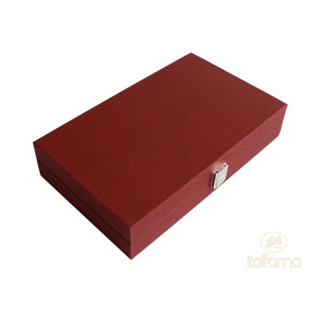 Backgammon Simili-cuir Rouge Lux 28cm