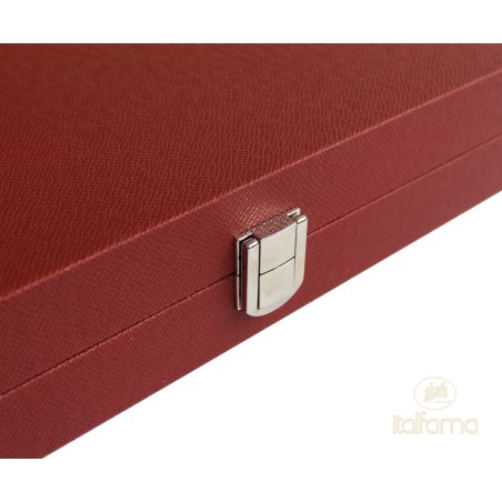 Backgammon Simili-cuir Rouge Lux 28cm