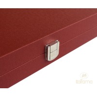 Backgammon Simili-cuir Rouge Lux 28cm
