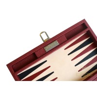Backgammon Simili-cuir Rouge Lux 28cm