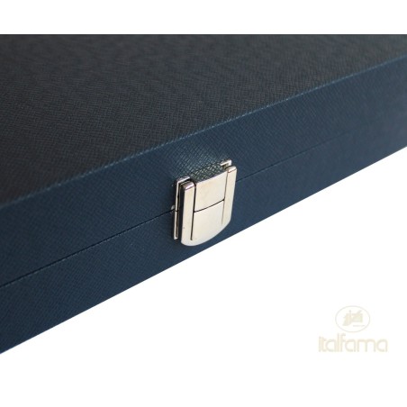 Backgammon Simili-cuir Bleu Lux 28cm