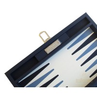 Backgammon Simili-cuir Bleu Lux 28cm