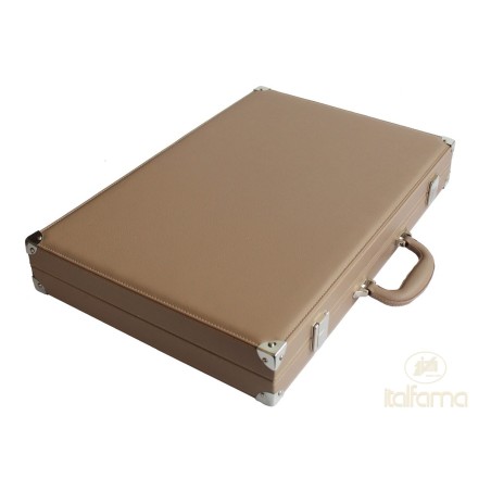 Backgammon Simili Cuir Beige/Noir 53cm