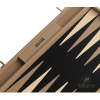 Backgammon Simili Cuir Beige/Noir 53cm