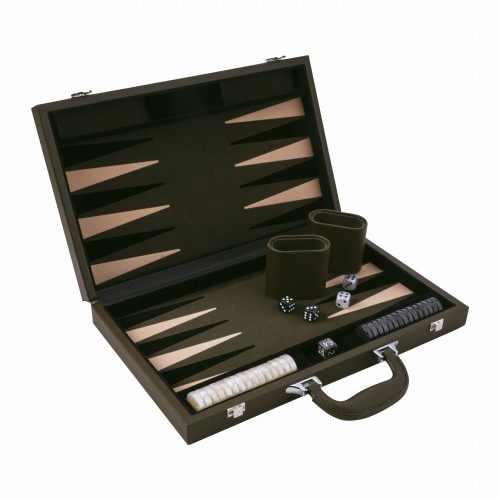 Backgammon Cuir Vegan Kaki...