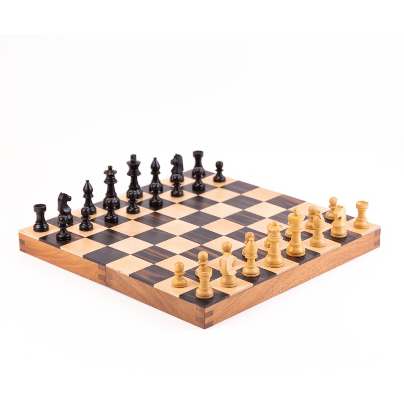 Jeu d'échecs magnétique pliant ébène 30cm