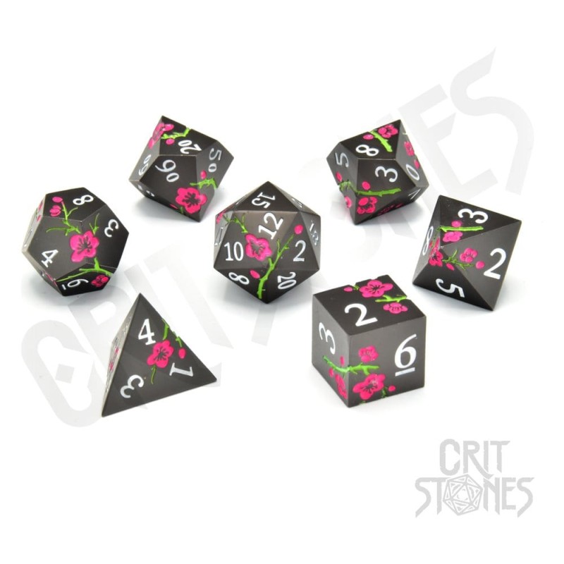 Set de Dés JDR x7 CritStones Metal Nighttime Blossom