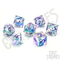 Set de Dés JDR x7 CritStones Liquid Core Fantasia Fluid Electroplated