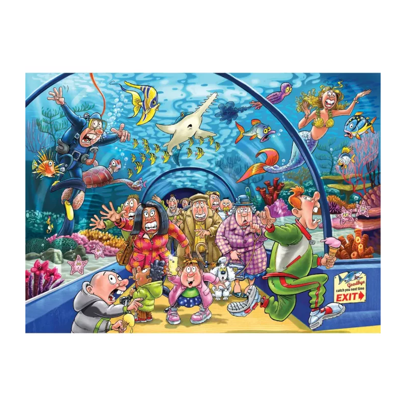 Puzzle 1000 pièces WASGIJ 43 Ça Sent Le Poisson
