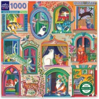 Puzzle 1000 pièces - Cats In Windows