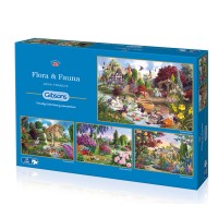 Puzzle 4 x 500 pièces - Flora & Fauna