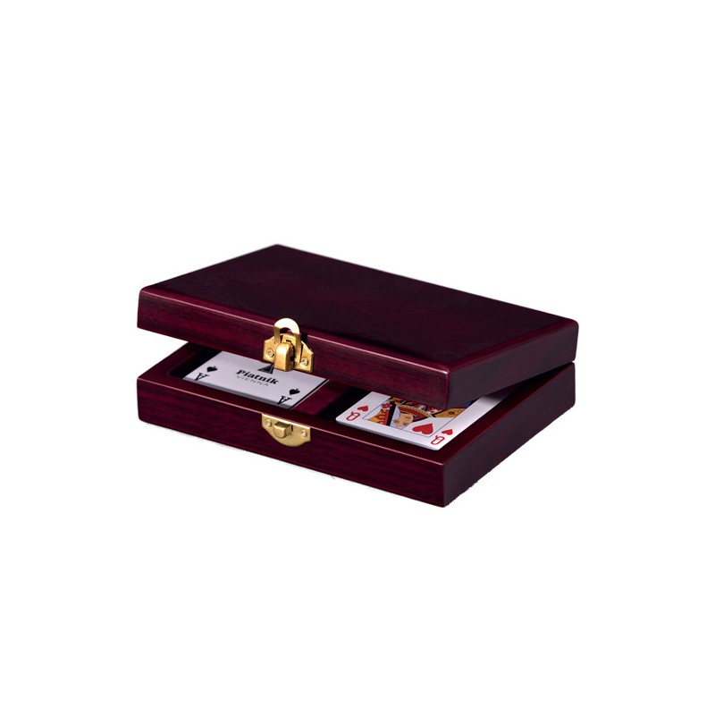 Coffret Rangement Bois (2 Jeux de Cartes)