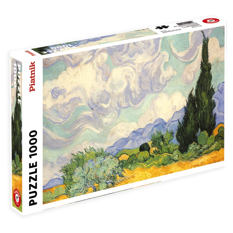 Puzzle 1000 pièces - Champ de blé avec Cyprès de Van Gogh