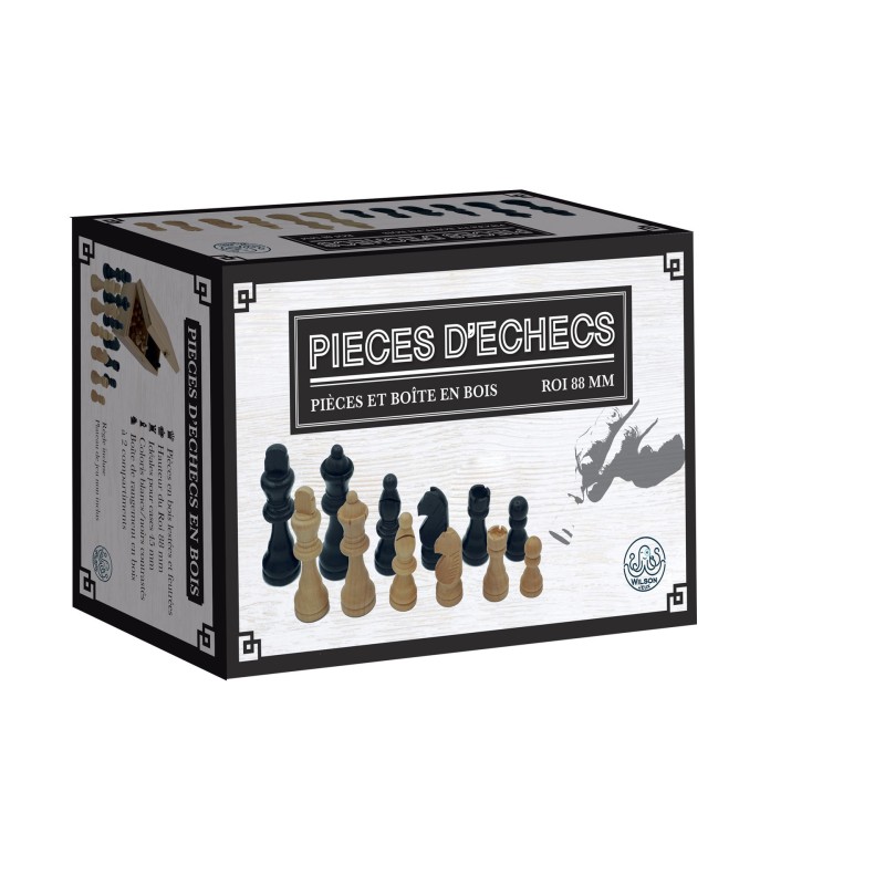 Pièces d'Echecs Bois (Roi 88mm) - Taille 4.5