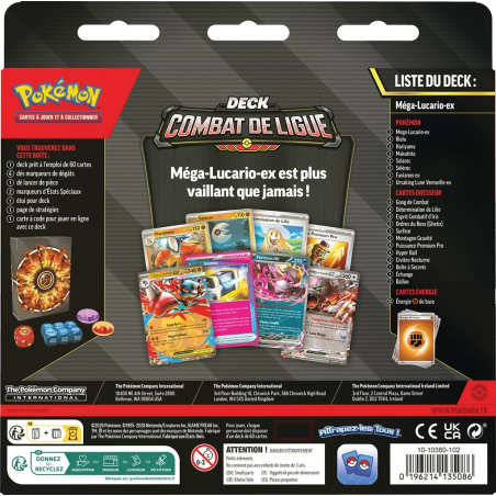 Pokemon Deck Combat de Ligue Mega Lucario EX