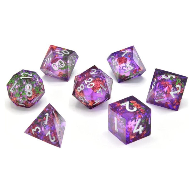 Dés JDR x7 Critstones Liquid Core Herbalist's Dream