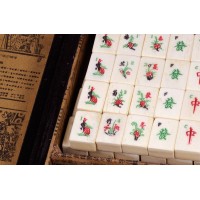 MahJong tuiles os et bambou coffret tradition