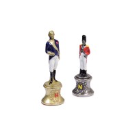 Pièces d'Echecs Napoleon Metal Peint - Taille 3.5