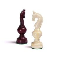 Pièces d'Echecs Regence Camel Bone Maroon/White (Os) - Taille 5