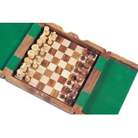 Coffret d'échecs en bois magnétique, pions design